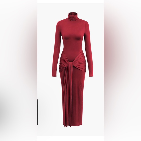 Long sleeve high neck maxi dress - Picture 3 of 3